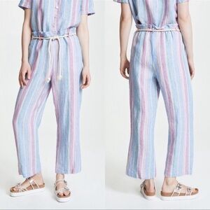 FRAME Easy Summer Linen Striped Wide Leg Pants